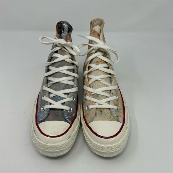Converse Chuck 70 High Top Sneakers Blue Yellow Crinkled Tie Dye Design Size 7 - Picture 4 of 11